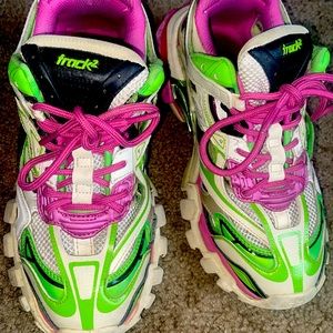 Pink and green balenciaga’s